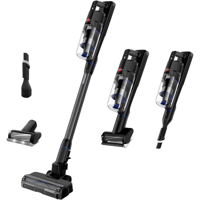 Бездротовий пилосос Bissell PowerClean FurGuard з акумулятором, 280W, самоочищувана щітка, світло FurFinder, HEPA-фільтр, акумулятор 2500 mAh, час роботи 50 хв, щітка FurGuard 4091N для видалення шерсті тварин