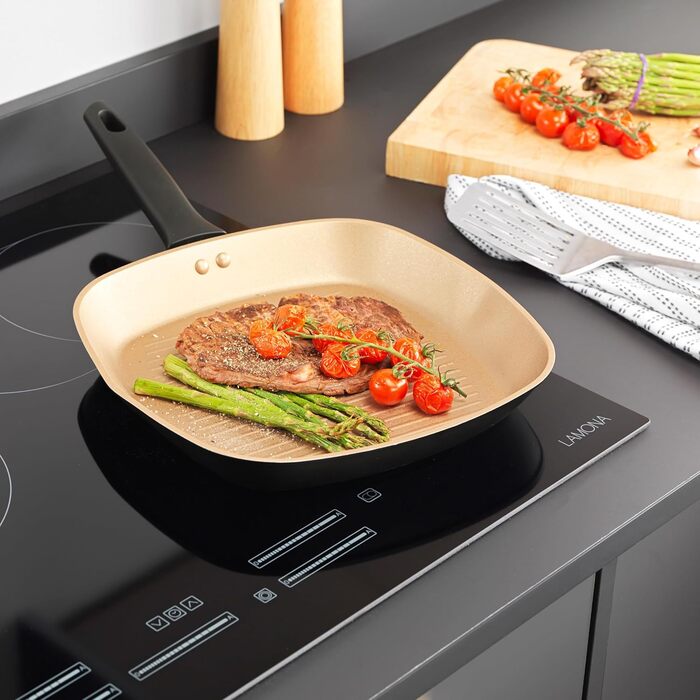 Гриль-сковорода Russell Hobbs 28 см, з антипригарним покриттям, без ПФОА, для індукції