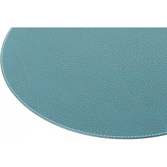 Nikalaz Placemats and Coasters made of Recycled Leather, Table Sets, 2 Piece Table Mats, Placemats 33 cm (Crocodile Embossing) (Petrol Green)