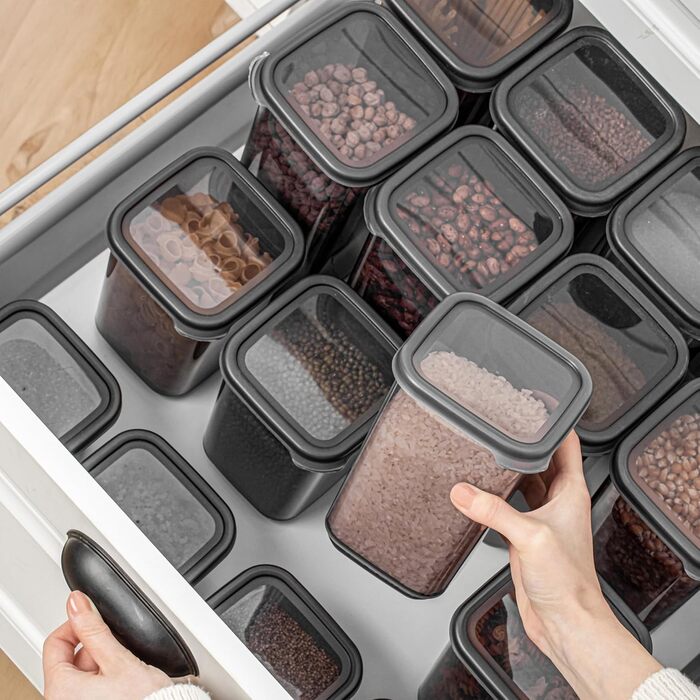 Контейнери для зберігання Meleni з кришкою, набір 12 шт., для кухні, зберігання та організації, BPA Free