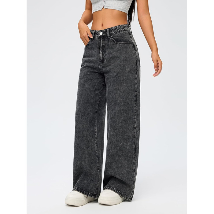 Джинси жіночі Damen Vintage Baggy чорні, широкі, прямі, стиль 90-х Y2K, streetwear, розмір S