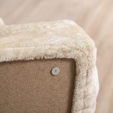 PawHut 4-Step Dog Stairs, 35 cm Cat Stairs for Bed and Sofa, Pet Stairs for Dogs and Cats up to 5 kg, Plush Appearance, Beige