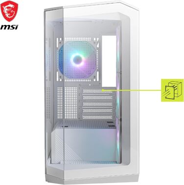 Корпус ПК MSI MAG PANO M100R PZ White ATX з підтримкою GPU-стійка, індикатором рівня заповнення, фільтрами від пилу та USB Type-C (20Gbps)