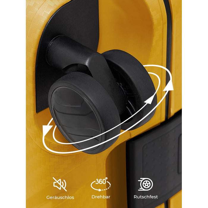 Набір валіз REDOLZ Essentials 15 (3 шт.) з поліпропілену, TSA-замок, 4 колеса, Dark Yellow