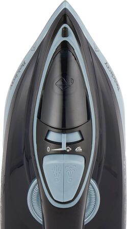 Праска Beldray 2600 Вт – керамічна підошва з антипригарним покриттям, регулювання температури та пари, самоочищення, резервуар 280 мл, до 140 г/хв, висока потужність (EU-штепсель, блакитний)