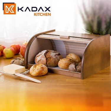 Браунний брудна коробка KADAX з високоякісного дерева з ролетним кришкою для тривалої свіжості