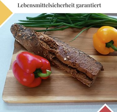 Large Acacia Cutting Board 50 × 29 cm | High Quality & Hygienic | Extra Large Wooden Cutting Board XXL made from sustainable acacia wood | Discover oiled wooden cutting boards for kitchen & gastronomy