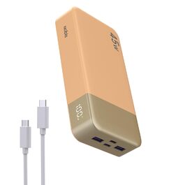 Power Bank NOBIS 20000mAh 45W Orange: Швидка зарядка USB-C/USB-A, Цифровий дисплей