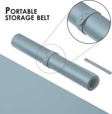 Підкладка для столу з екошкіри, 80x40 см, синього кольору - антиковзаюча, для офісу та дому