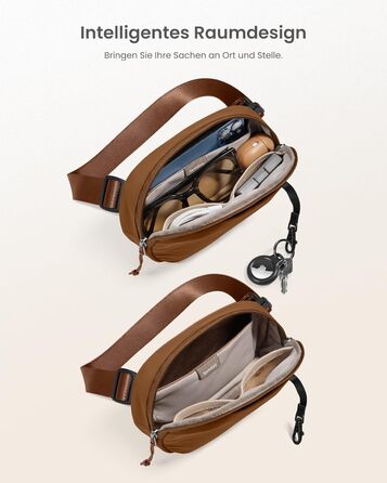 tomtoc жіноча поясна сумка-слінг з RFID захистом, 1.5 л, зелений (карамель)