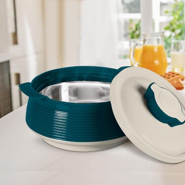 Milton Venice Jr. Insulated Stainless Steel Casserole Set of 3 (450 ml, 850 ml, 1.35 Litres), Marble Green | BPA Free | Food Grade | Easy to Carry & Store | Ideal for Chapatti / Roti