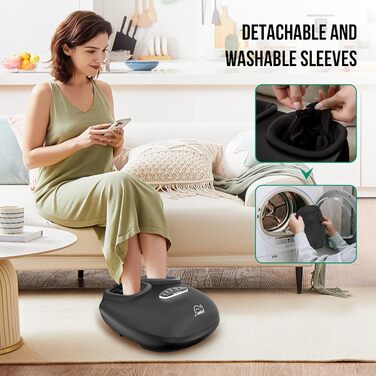 Масажер для ніг Snailax Shiatsu з підігрівом для фасціїту, невропатії, глибокий масаж, компресія, вібрація, для дому та офісу, подарунок