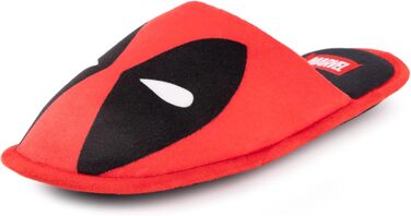 Тапочки Deadpool Marvel для дому, дорослі | Червоні пантофлі з принтом маски | Супергеройські тапочки Marvel Comics 43/44 EU