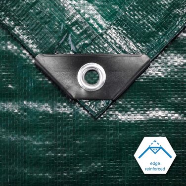 CARTMAN Finished Size 12x40 Feet Waterproof Green Tarp 8 Mil Thick, Multipurpose Protective Cover for Emergency Rain Shelter Camping Tarpaulin