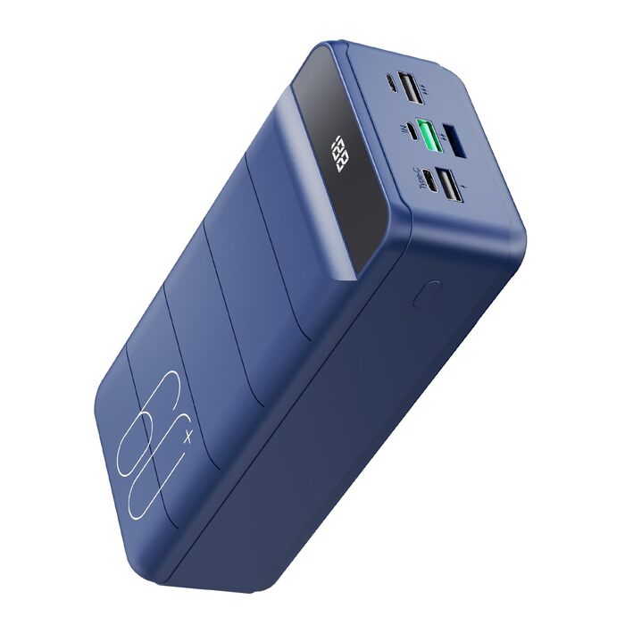 Power Bank PDBEST 60000mAh 22,5W з 4 виходами та 3 входами, USB-C, для смартфонів та планшетів, чорний