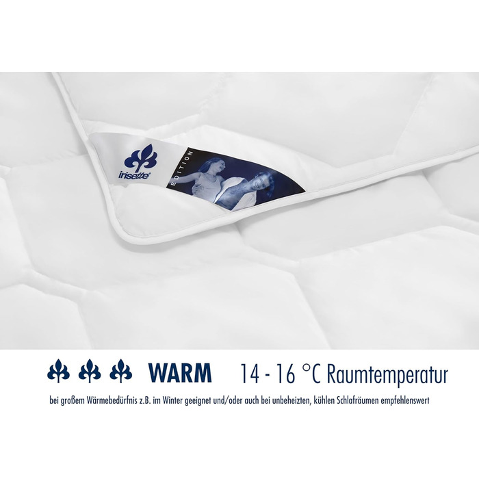 Irisette Edition Warm Duo Winter Blanket - Made in Germany - Duo Bed Blanket for Winter, 155 x 220 cm, Öko-Tex certified 155 x 220 Duo Winter Blanket