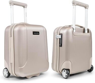 Чемодан ручної об'єм CarryOn Skyhopper з жорстким корпусом, 55x35x20 см - Легкий ручний багаж з TSA, подвійними колесами (Золотий, Mini)