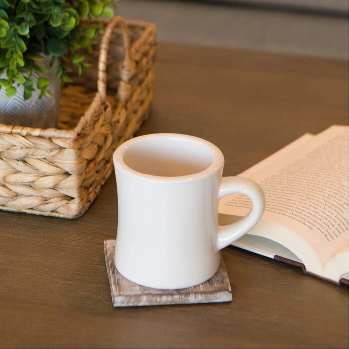 Serami Original Coffee Cup Set, 325 ml, Cream, Ideal for Kitchen, Travel, and Hot Tea, Retro Waffle House Mug with Handle, Durable Coffee Cups (Set of 6)