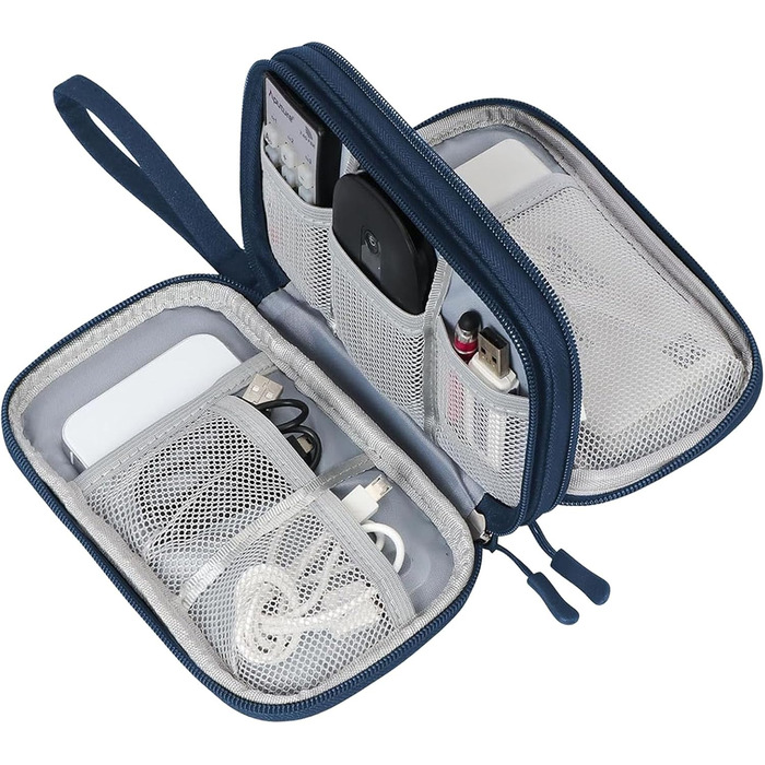 Органайзер для кабелів та аксесуарів для подорожей, універсальний, блакитний