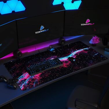 Ігровий килимок для миші Titanwolf XXL 1200x600мм з принтом Veil Nebula — великий килимок на весь стіл для миші та клавіатури