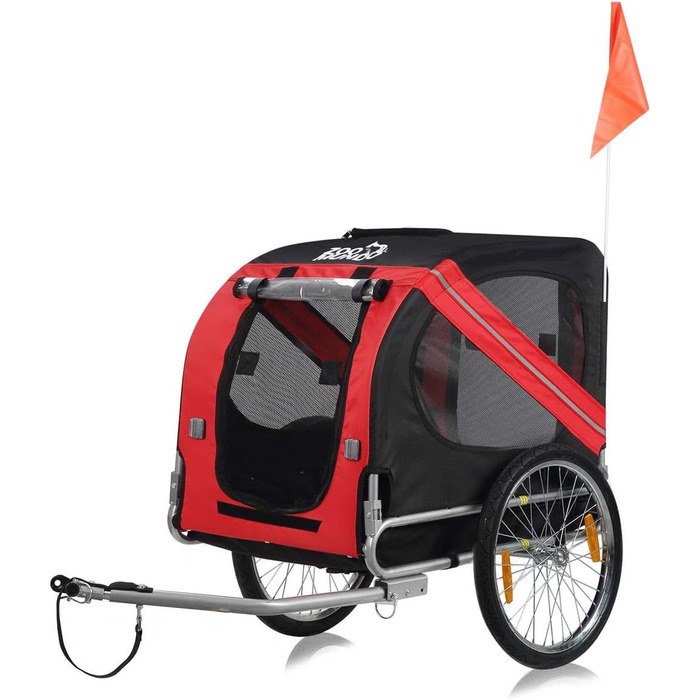 Причіп для велосипеда Zoomundo для собак, зелений/чорний - срібна рама