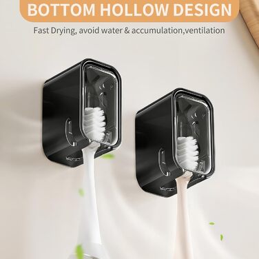 Настінний тримач для зубних щіток, 4 шт. сірий та чорний, для ванної кімнати