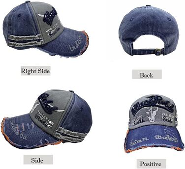 Кепка бейсболка Vintage з бавовни, випрасувана джинсова, ретро, з витертими краями, чоловіча/жіноча, з вишивкою, регульованого розміру, A-Marine