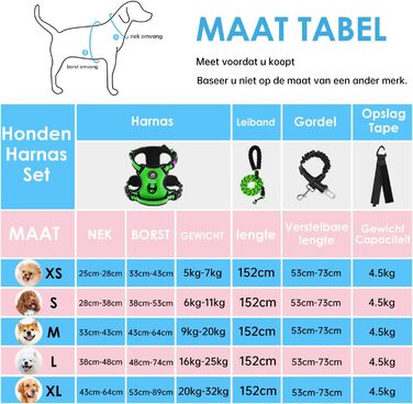 Шлейка для собак середнього розміру NESTROAD, розмір M, протисмикова, для собак середніх порід, обхват шиї 33-43 см, обхват грудей 43-64 см, безпечна, з підкладкою, зелена