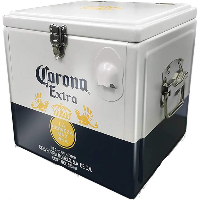 Алюмінієва ретро-холодильник Corona на 12 банок (12 л) з ручками та відкривачкою для пляшок