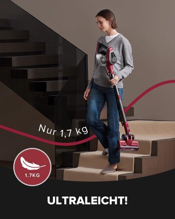 Ручний пилосос Vexilar C8 з кабелем, 600W, 60kPa, 7м кабель, безперешкодна щітка для підлоги, контейнер 1.5L без мішка для твердих поверхонь, килимів, шерсті тварин