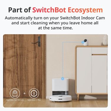 SwitchBot S1 Plus: Робот-пилосос з функцією миття підлоги - LiDAR навігація, 2700Pa, сумісний з Alexa, для твердих підлог