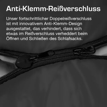 Сплячий мішок Active Era Mumienschlafsack - зимовий та літній, водонепроникний, вітрозахисний, ультралегкий, температурний режим -10°C до 10°C, компактний, для кемпінгу (чорний)