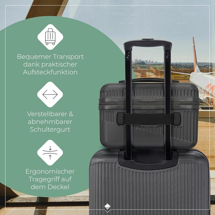 Чохол-валіза Travelite Bali 67 см, середній, 65 літрів, зелений: ABS, TSA-замок, Beauty Case