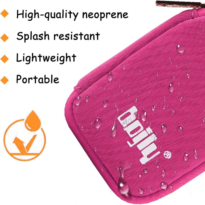 Органайзер для USB-накопичувачів та аксесуарів: водонепроникна сумка-чохол (9 відділень, чорний, рожевий)