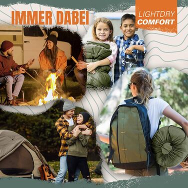 Сплячий мішок Mumiensack Thermo 3-сезонний High-Tech з мікрофібри до -13°C; Легкий, компактний, теплий (Оливковий зелений)