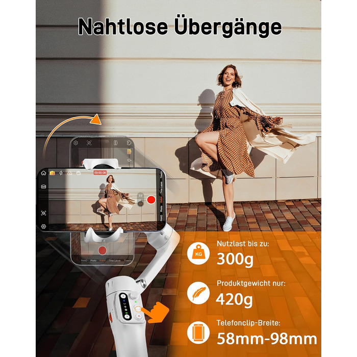 Hohem iSteady V3 - Стабілізатор для смартфона з контролером, AI-трекером та розсувним штативом, 3-осьовий