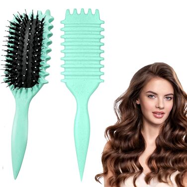 Щітка для кудрявого волосся Lockenbürste - для формування кудрів та об'єму (зелена)
