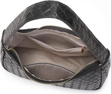 Сумка жіноча Schutertaschen Hobo мініатюрна, чорна (L) з блискавкою