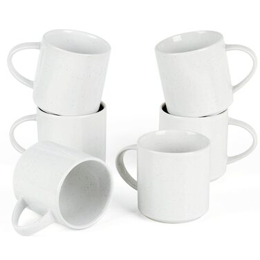 Набір посуду Nebula для 6 осіб, 18-ти частинний: тарілки та миски, керамічний посуд з цвітним малюнком, сервіз, придатний для мікрохвильової печі та посудомийної машини, колір кориця (білий, чашки (355мл 6x))