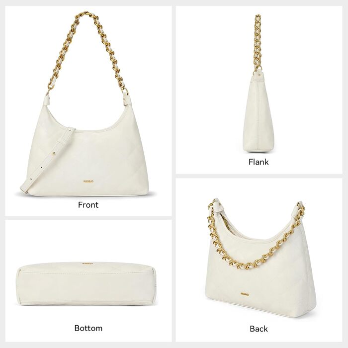 Сумка жіноча через плече крос-боді, PU шкіра, біла - трендова міні сумка-хобо для побачень, вечірок, прогулянок