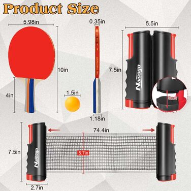 Набір для настільного тенісу Profi: 2 ракетки, сітка, 8 м'ячів, сумка (Indoor/Outdoor)