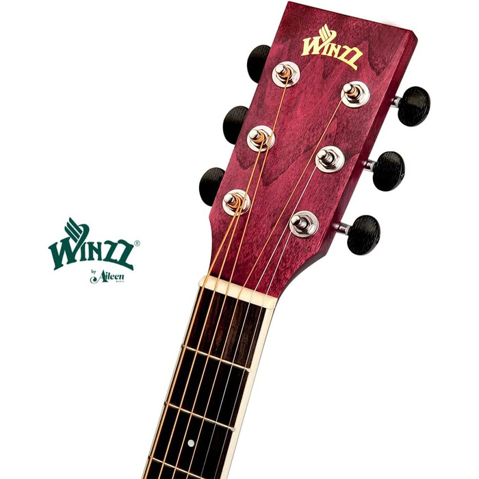 Акустична гітара Winzz, 40 дюймів, блакитно-зелена, для початківців, повний комплект, права рука