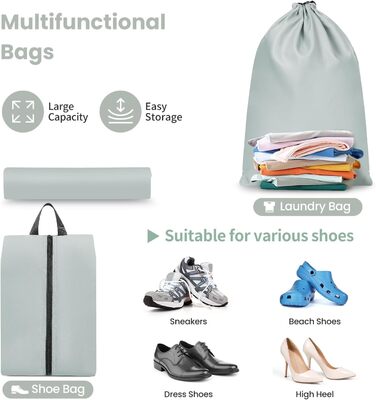 Органайзери для валізи Prezon, набір 8 шт, легкі, для подорожей (м'ятний)