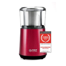 Електрична кавомолка TZS First Austria: 200W, 27 000 об/хв, 4 леза з нержавіючої сталі, 50г контейнер, тиха робота, легке очищення, з кабелем