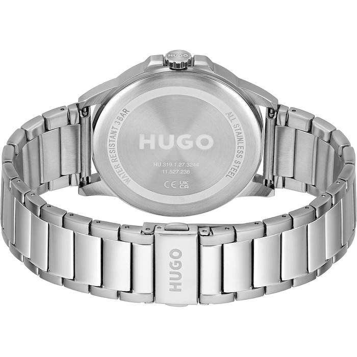 HUGO чоловічий кварцовий годинник #First-Kolleкція - з металевим або шкіряним ремінцем (Blue, Stainless steel)