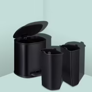 Relaxdays 5 l Bath Trash Can with 2 Inner Bins