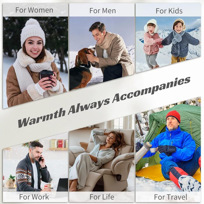 Електричний грілка для рук FANDLISS 6000 mAh USB, 2 шт. - для кемпінгу, на вулицю, на подарунок