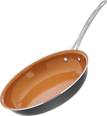 Gotham Steel 5-Piece Kitchen Essentials Cookware Set with Ultra Non-Stick Copper Coating, Dishwasher Safe, Cool-Touch Handles - Includes Frying Pans, Stock Pot, and Glass Lids