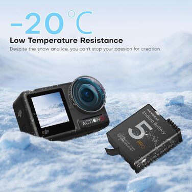 Акумулятор та зарядний пристрій для DJI Osmo Action 5 Pro/4/3: 2 шт. акумулятори, швидка зарядка PD, 2100 mAh