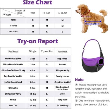 Переноска для собак Pawaboo з кишенею для дотику, регульована переноска для собак, сумка-переноска для домашніх тварин для прогулянок на відкритому повітрі - чорний (пурпурно-чорний, S)